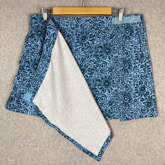RipSkirt Hawaii Womens XL Blue Floral Wrap Skirt Side Pockets - Picture 4 of 8